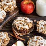 apple cinnamon muffins with vanilla bean glaze
