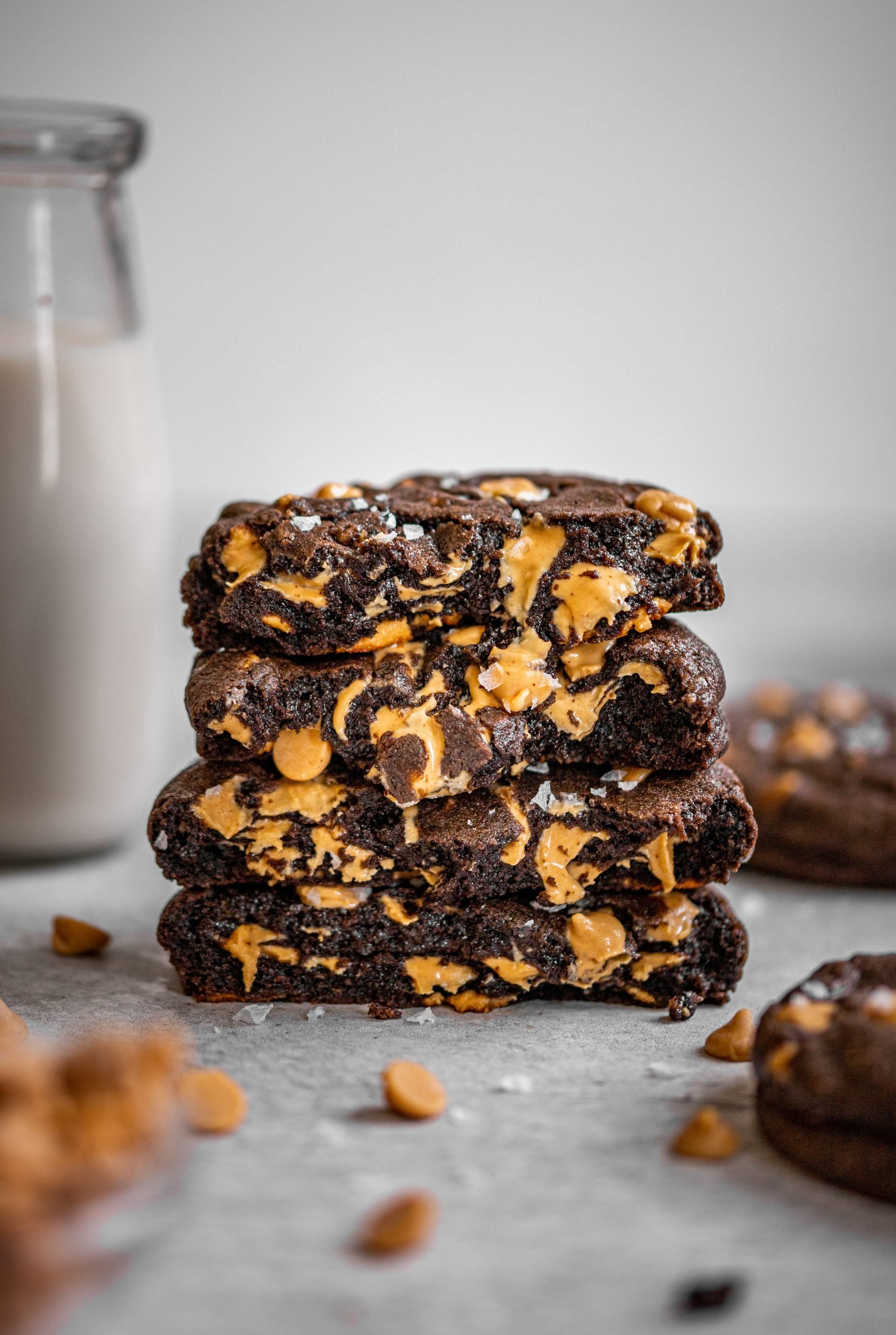 Dark chocolate peanut butter cookies