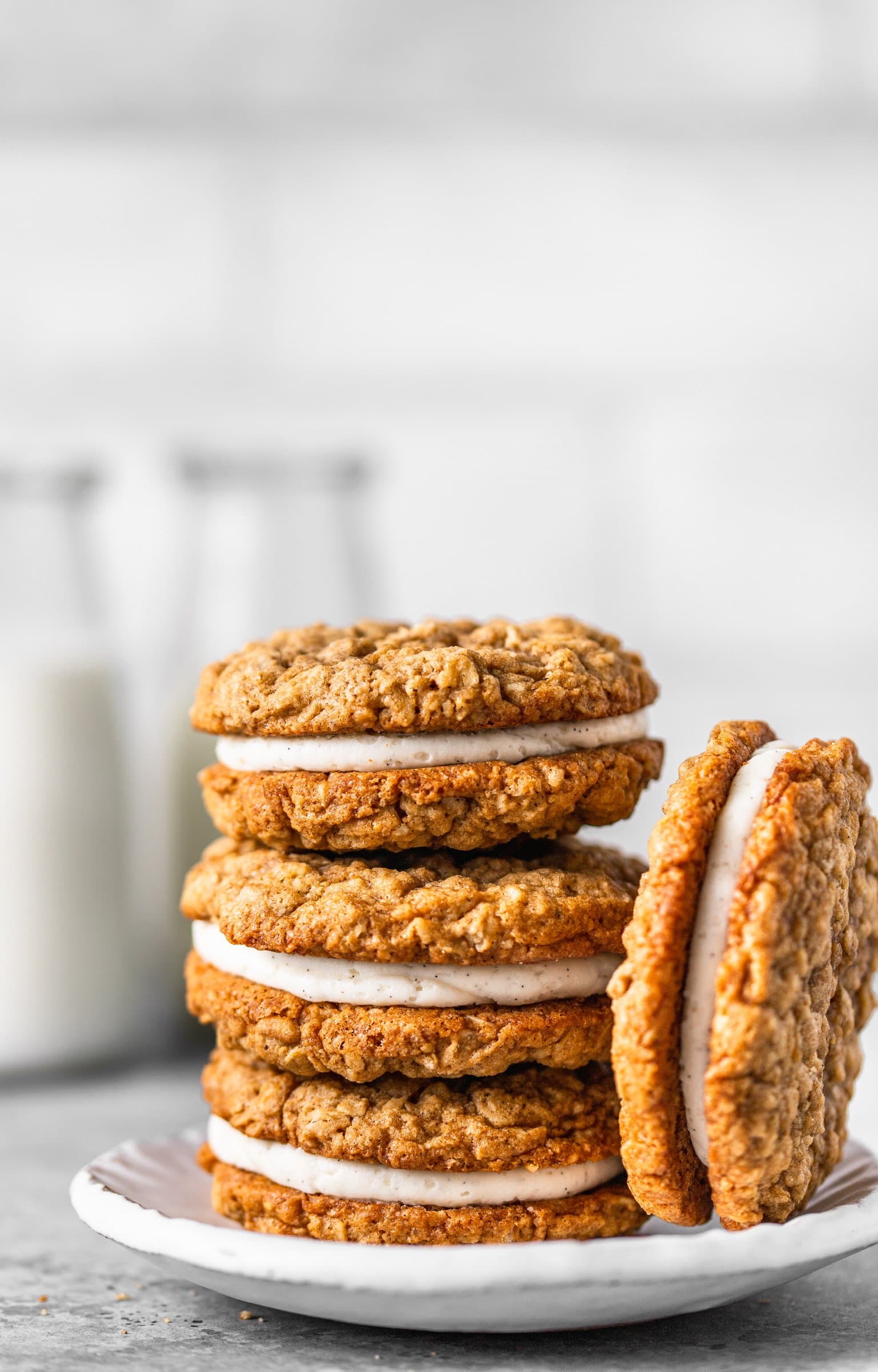 Homemade Oatmeal Creme Pies with Vanilla Bean Creme Filling