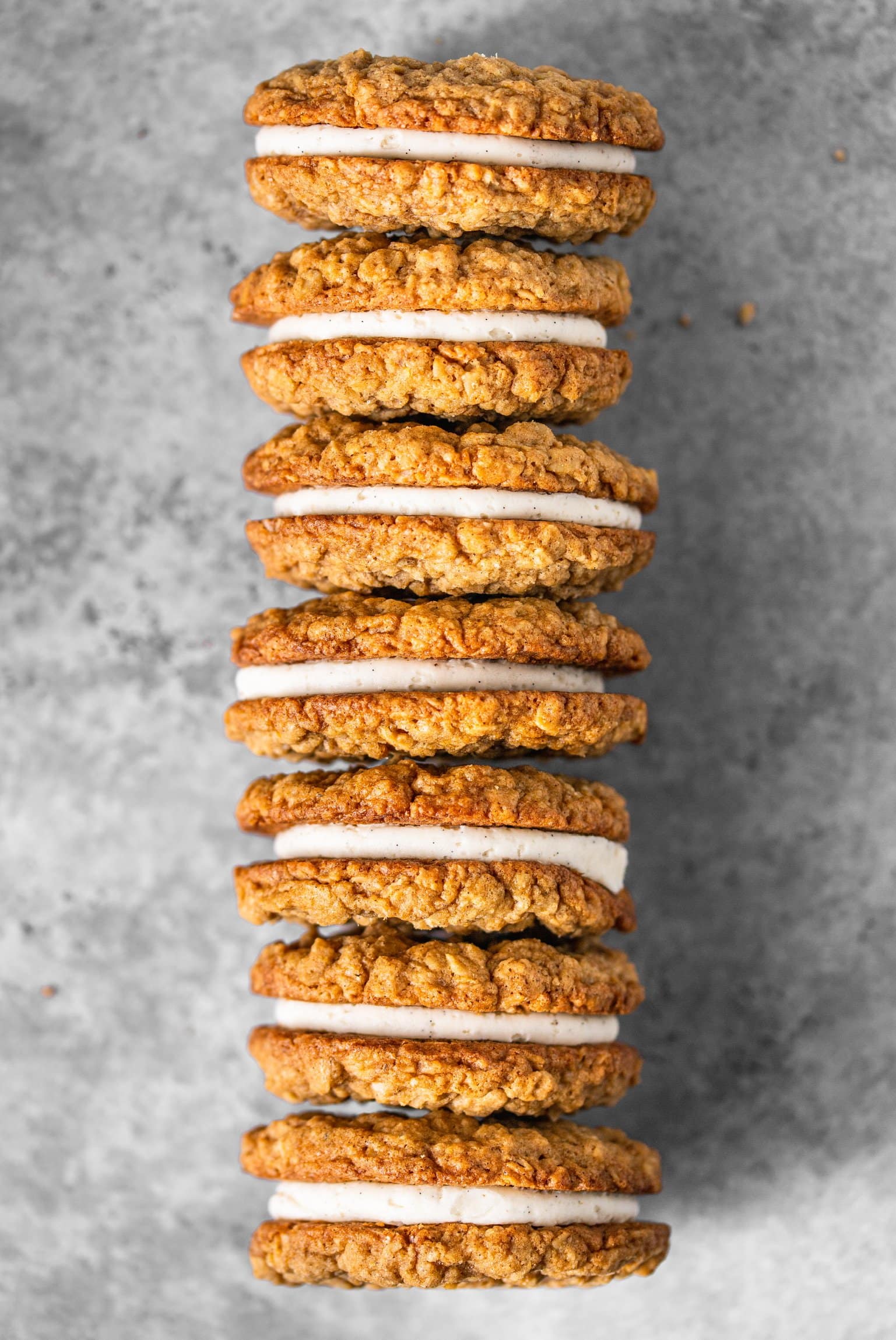 Homemade Oatmeal Creme Pies with Vanilla Bean Creme Filling