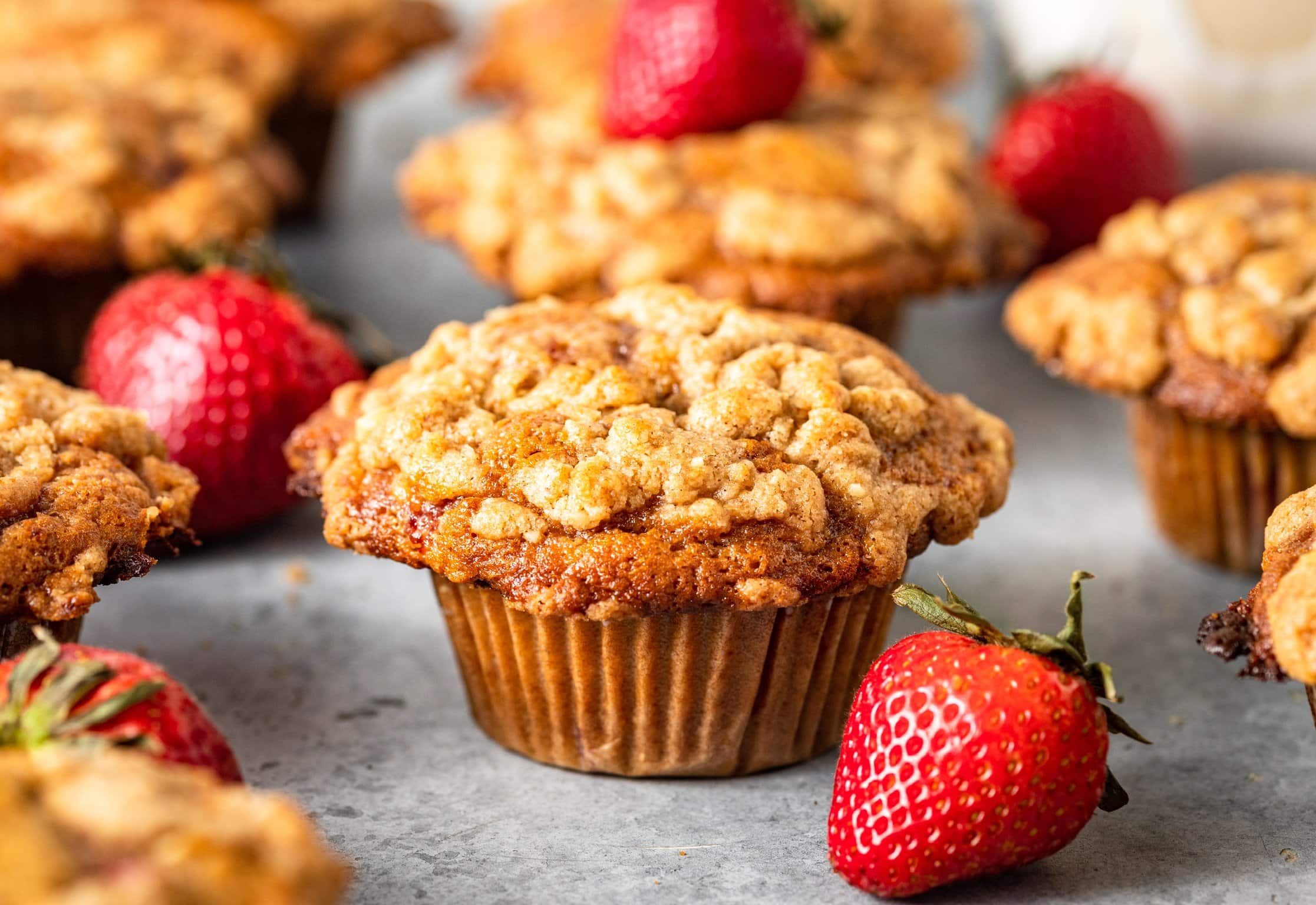 Strawberry Swirl Coffee Cake Muffins
