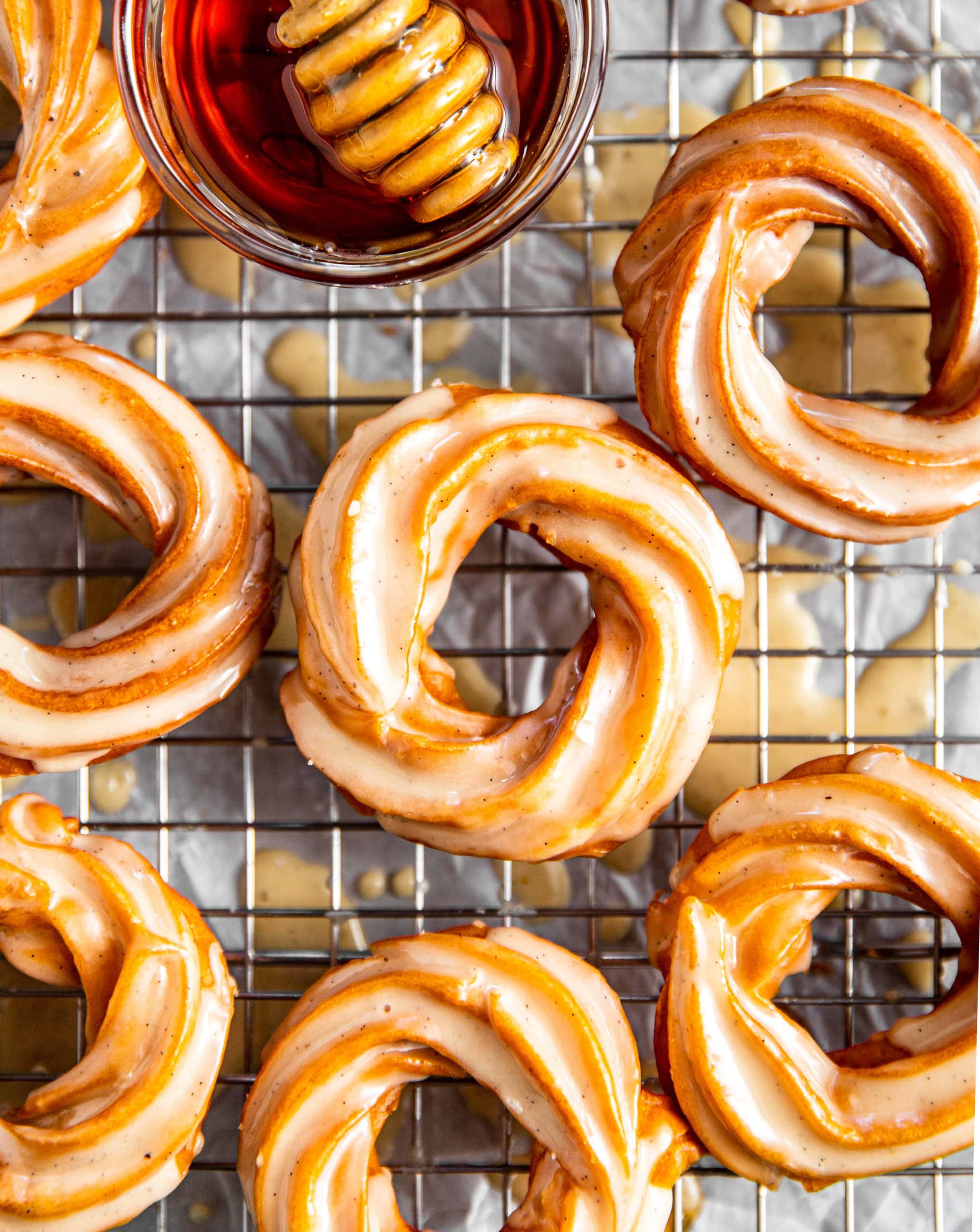 Vanilla Bean Honey Glazed Crullers – MikeBakesNYC