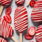 Strawberry Vanilla Bean Ice Cream Pops with Strawberry Magic Shell