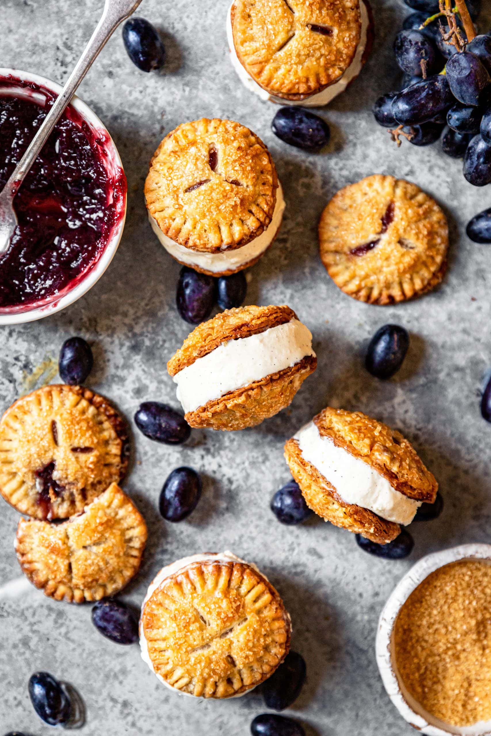 Concord Grape Hand Pie Ice Cream Sandwiches