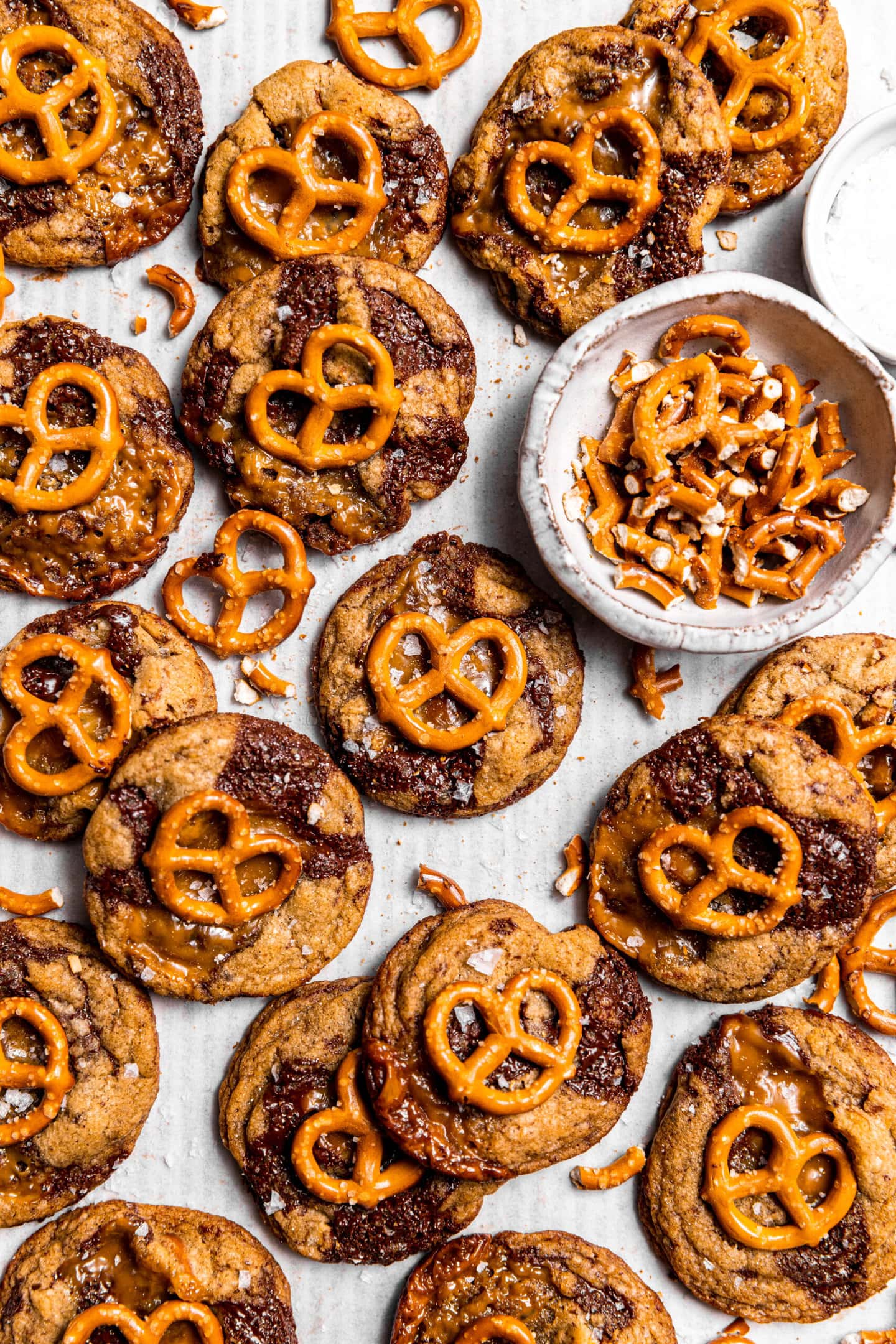 Salted Caramel Pretzel Chocolate Chip Cookies Mikebakesnyc